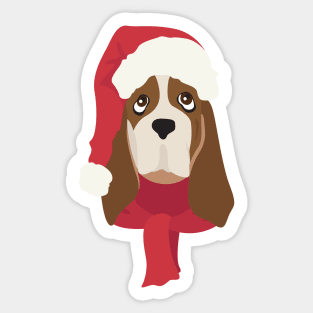 Basset Hound Christmas Dog Sticker